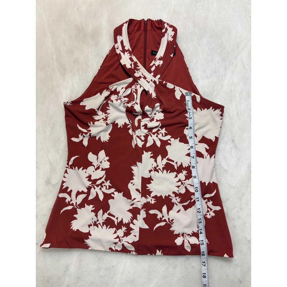 White House Black Market Halter Neck Twisted Floral Print Top Women's Size S - Picture 7 of 8